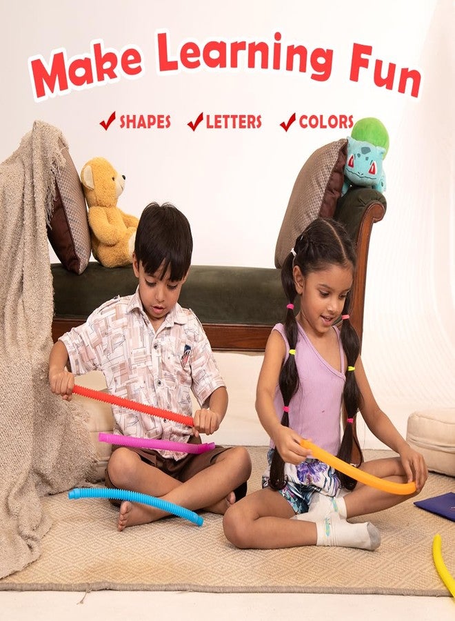 ألعاب أبيليز بوب تيوبز الحسية، أنابيب متعددة الألوان تصدر صوت طقطقة، لتنمية مهارات العلوم والتكنولوجيا والهندسة والرياضيات والمهارات الحركية | مجموعة من 8 قطع | صغير (14 سم) - Image 3